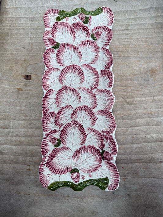 JAY WILLFRED STRAWBERRY CERAMIC TRAY 16"x6"