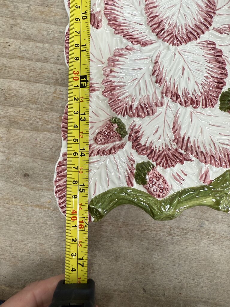 JAY WILLFRED STRAWBERRY CERAMIC TRAY 16"x6"