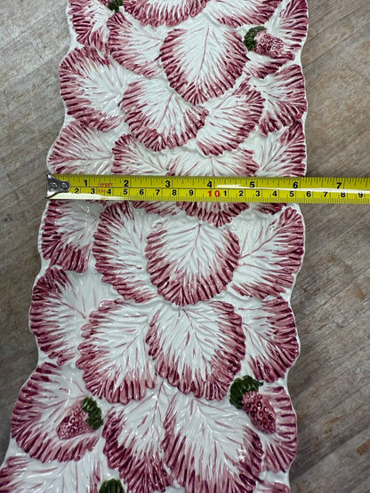 JAY WILLFRED STRAWBERRY CERAMIC TRAY 16"x6"