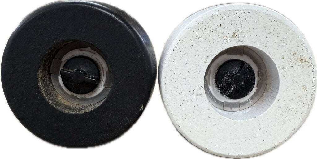 WOODEN SALT AND PEPPER SHAKERS BLACK AND WHITE