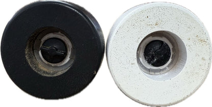 WOODEN SALT AND PEPPER SHAKERS BLACK AND WHITE