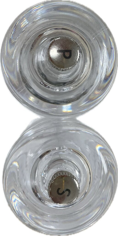 COLE & MASON LUCITE CLEAR SALT AND PEPPER GRINDERS