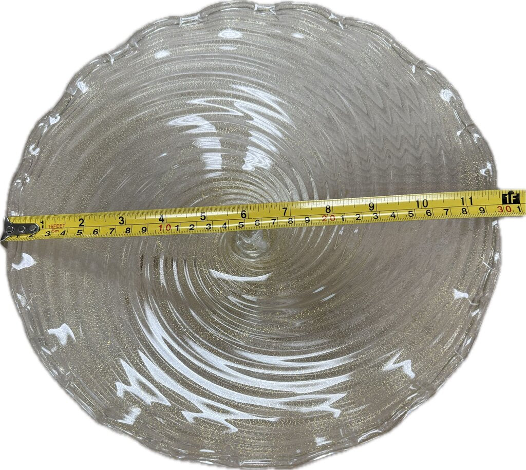 SEGUSO MURANO 24KT GOLD FLAKE SWIRL PEDESTAL BOWL AS IS