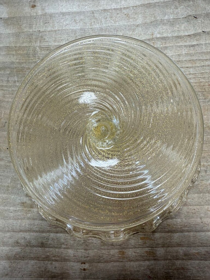 SEGUSO MURANO 24KT GOLD FLAKE SWIRL PEDESTAL BOWL AS IS