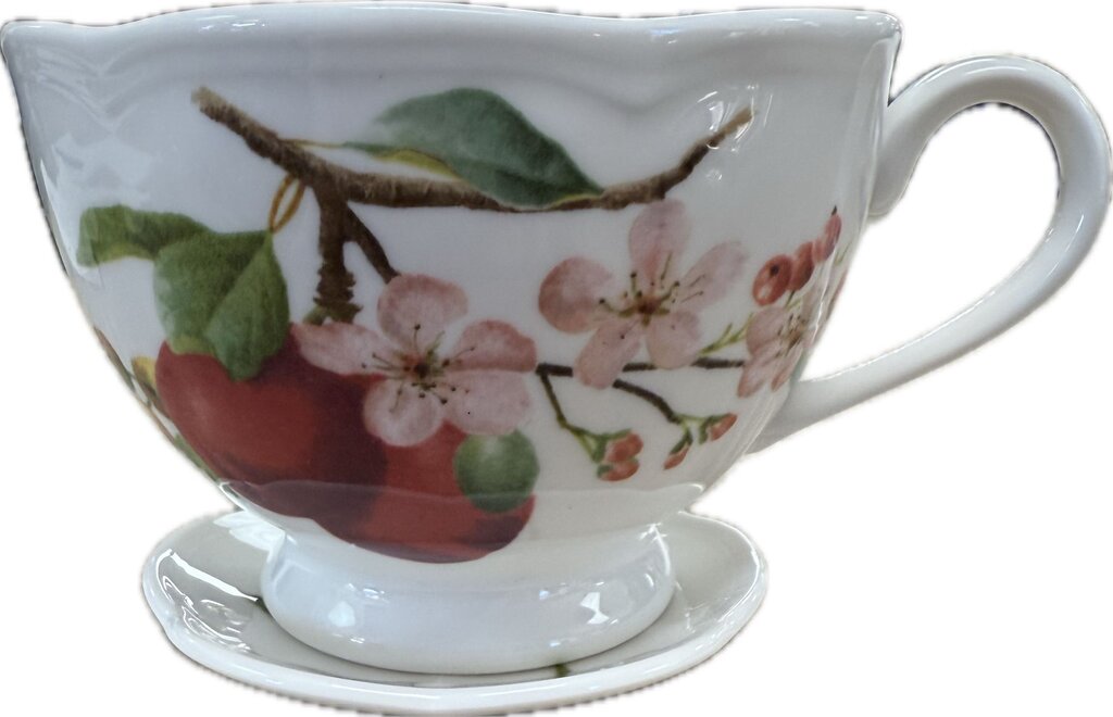 LENOX ORCHID IN BLOOM STACKABLE TEA POT , CUP , AND SAUCER