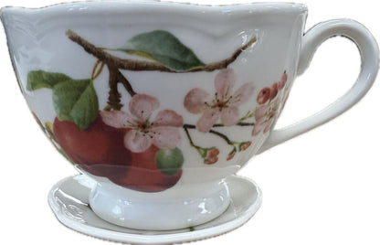 LENOX ORCHID IN BLOOM STACKABLE TEA POT , CUP , AND SAUCER