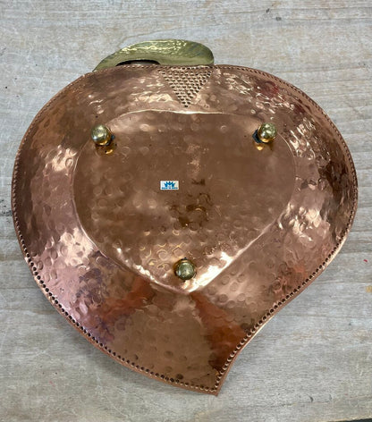 HAMMERED COPPER HEART SHAPED TRAY 12"x13.5"