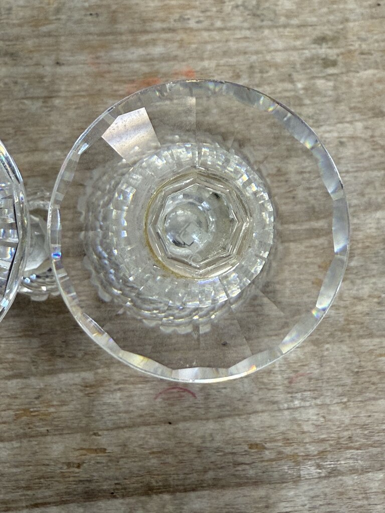 SWAROVSKI CANDLE HOLDER FROSTED FLOWER SET OF 2 4"