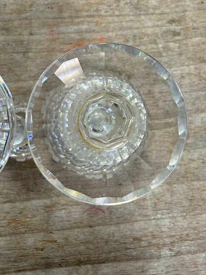 SWAROVSKI CANDLE HOLDER FROSTED FLOWER SET OF 2 4"