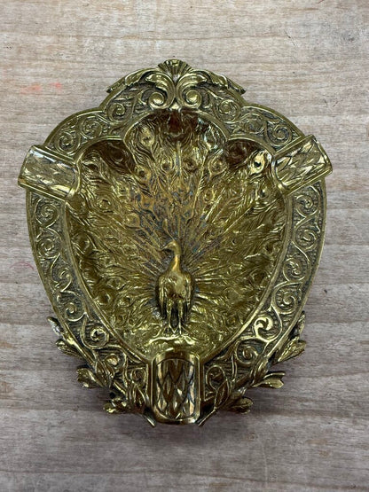 BRASS PEACOCK ASHTRAY