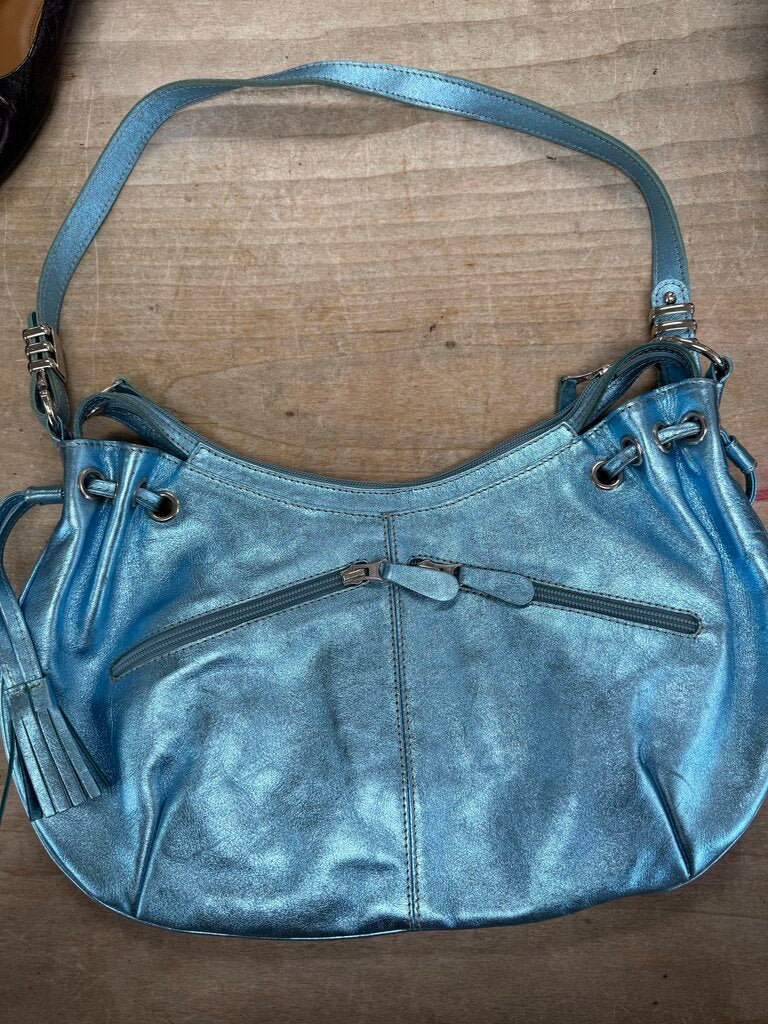 METALLIC BLUE OMBU PURSE