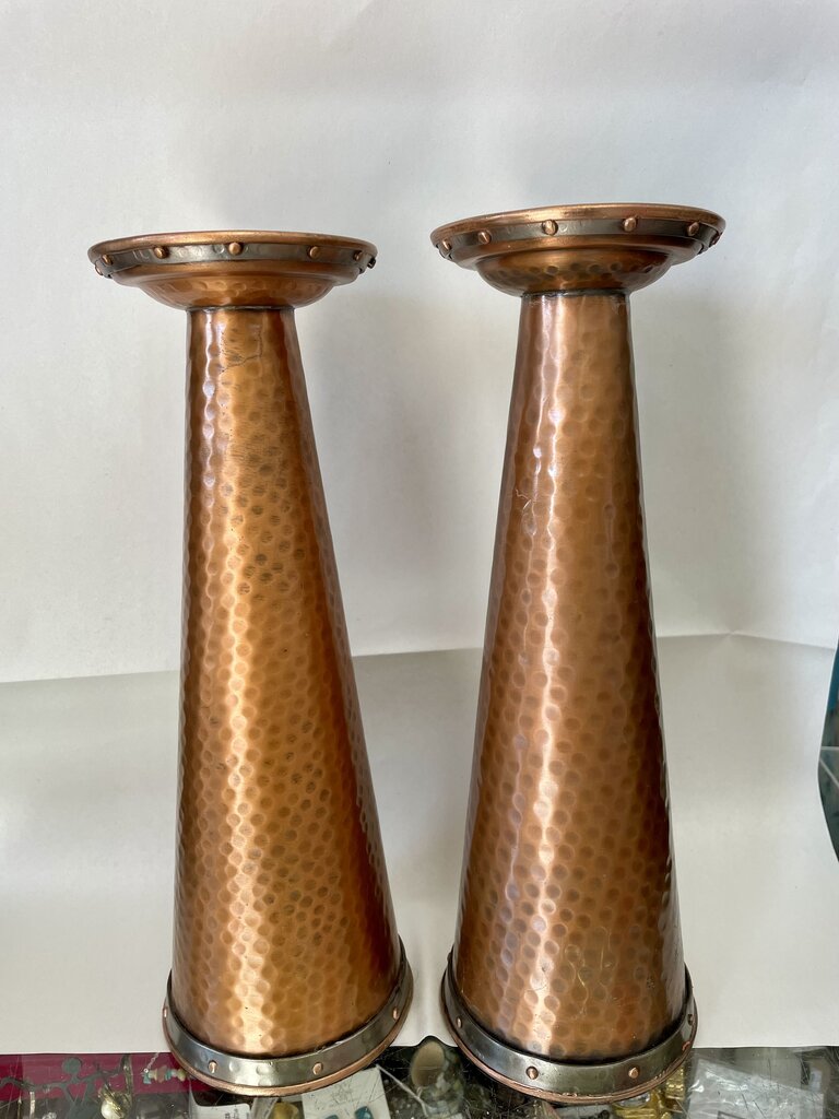 HAMMERED COPPER CANDLE HOLDER SET OF 2