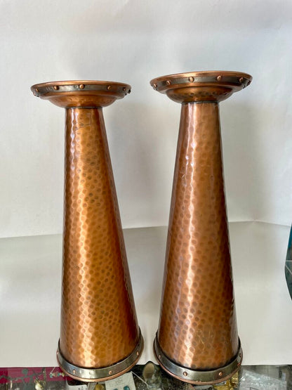 HAMMERED COPPER CANDLE HOLDER SET OF 2