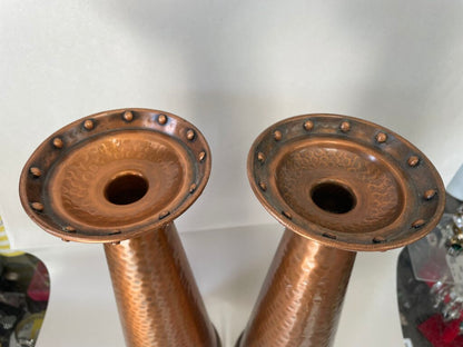 HAMMERED COPPER CANDLE HOLDER SET OF 2