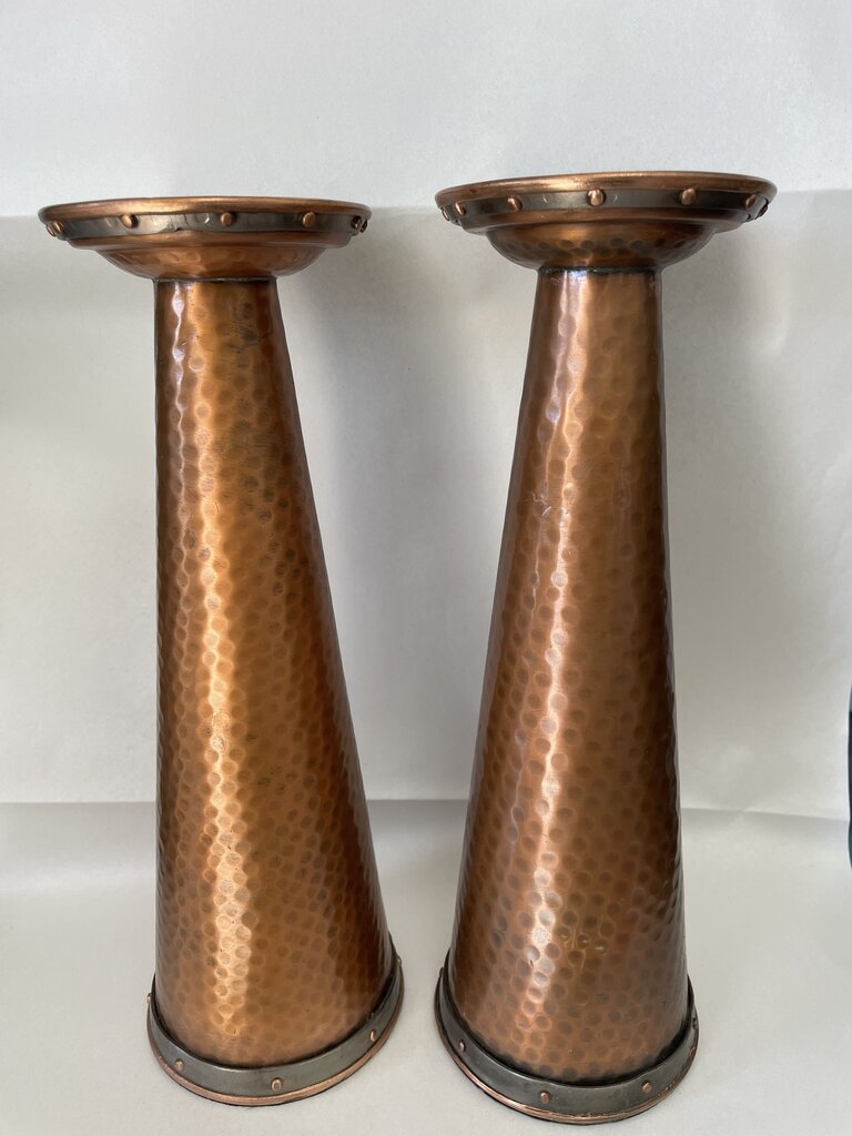 HAMMERED COPPER CANDLE HOLDER SET OF 2