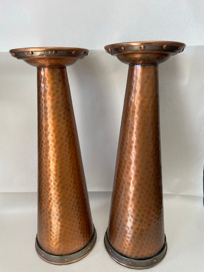 HAMMERED COPPER CANDLE HOLDER SET OF 2