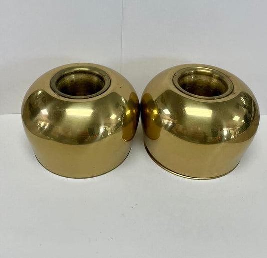 BRASS CANDLE HOLDERS ST OF 2