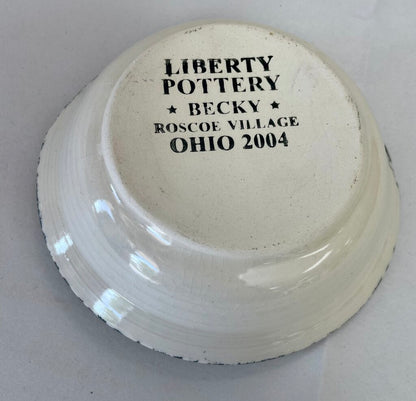 LIBERTY POTTERY CAT DISH