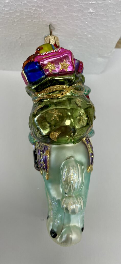 VINTAGE CHRISTOPHER SANTA AND BLUE HORSE 6.5"