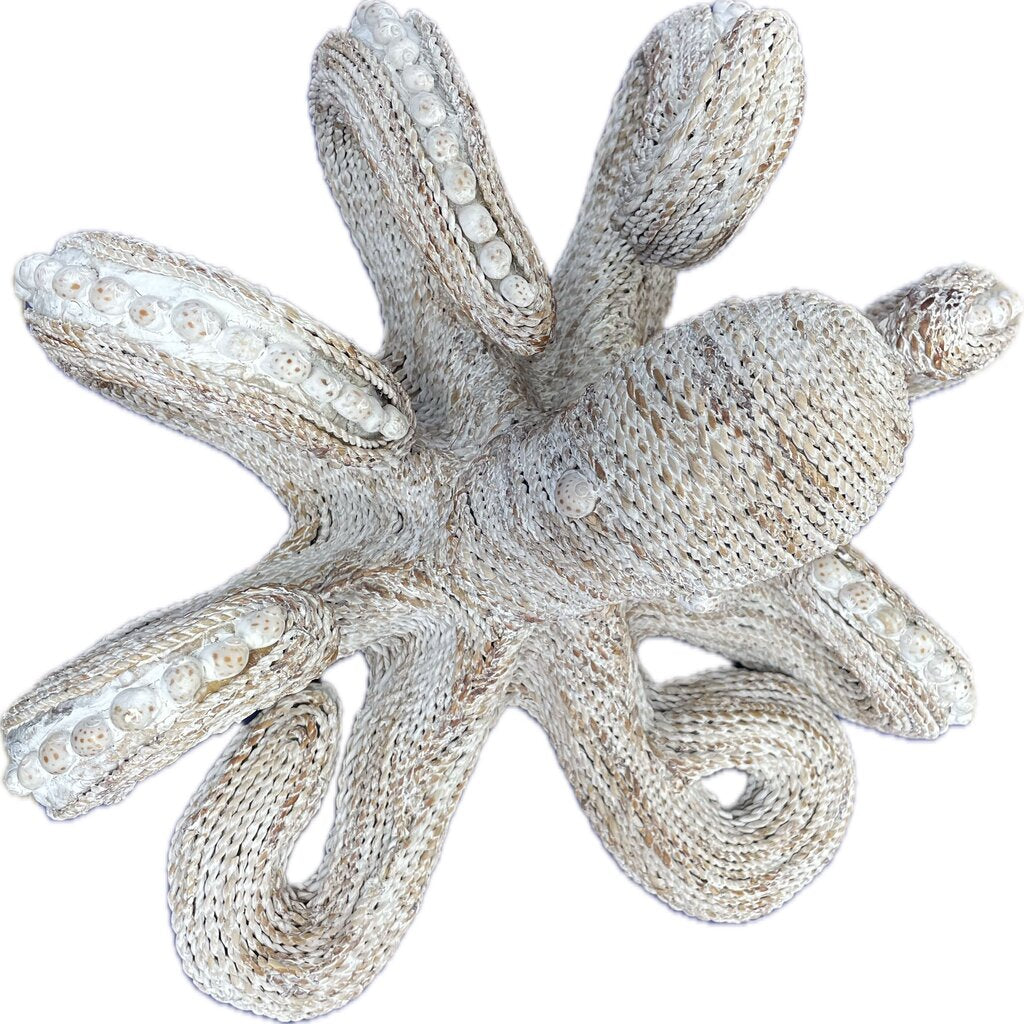 VINTAGE WHITEWASHED RATTAN OCTOPUS