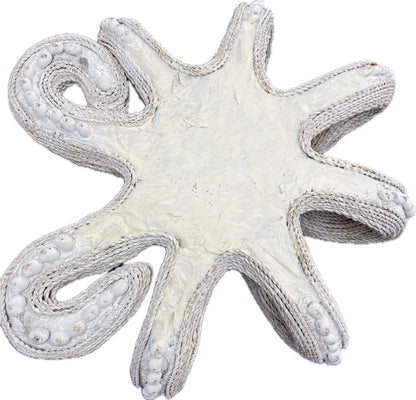 VINTAGE WHITEWASHED RATTAN OCTOPUS