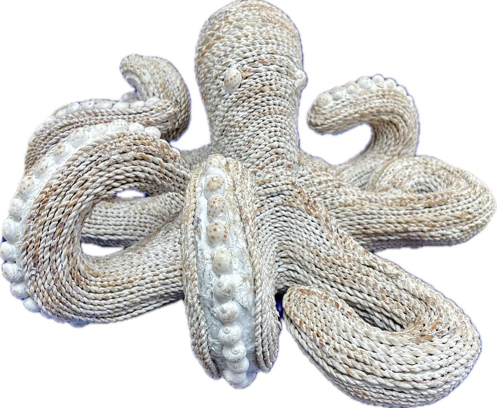 VINTAGE WHITEWASHED RATTAN OCTOPUS
