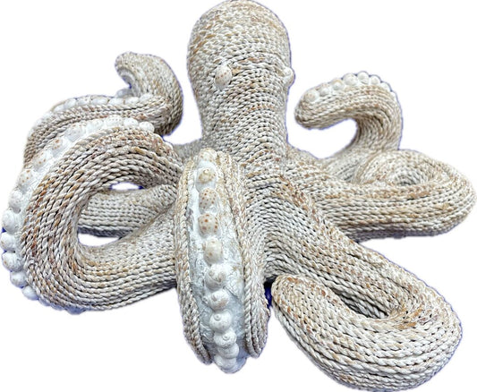 VINTAGE WHITEWASHED RATTAN OCTOPUS