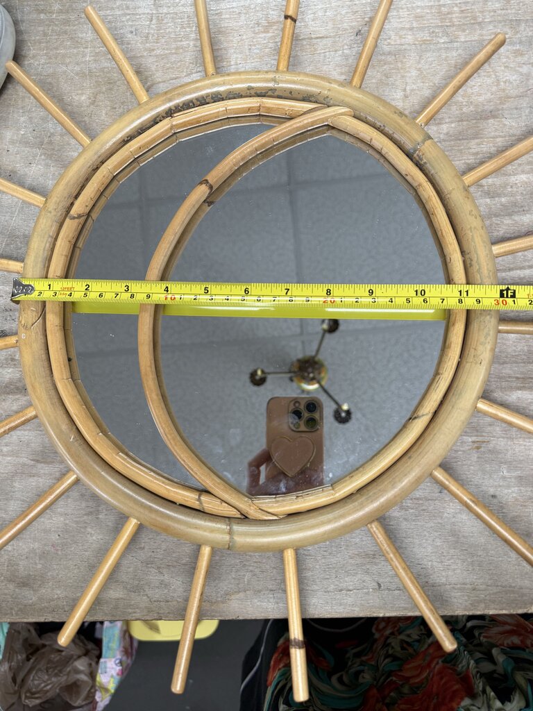 BOHO RATTAN SUN/MOON MIRROR