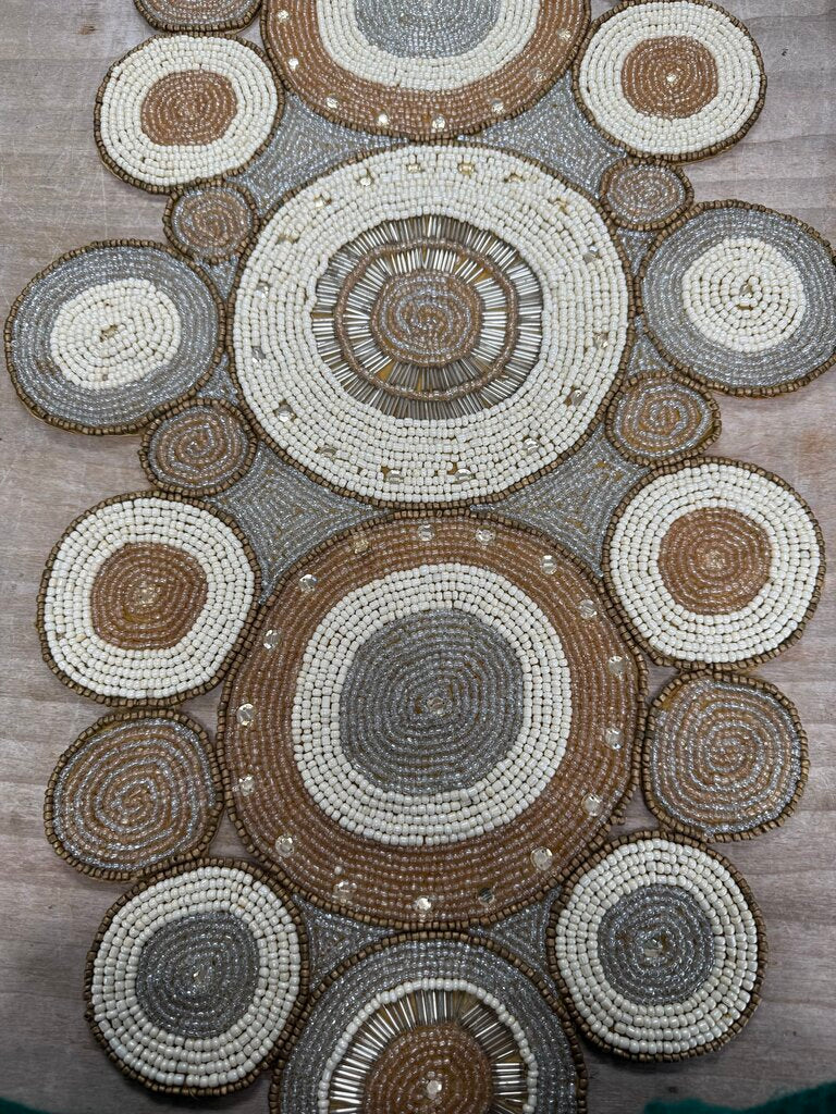 HAND BEADED ART DECO TABLE RUNNER