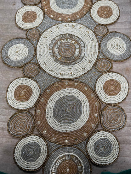 HAND BEADED ART DECO TABLE RUNNER
