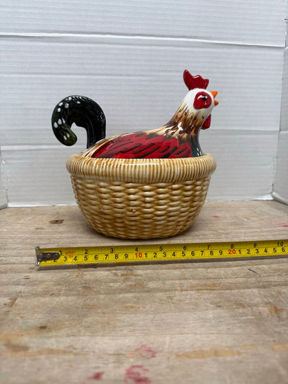 HEN ON NEST CERAMIC DISH