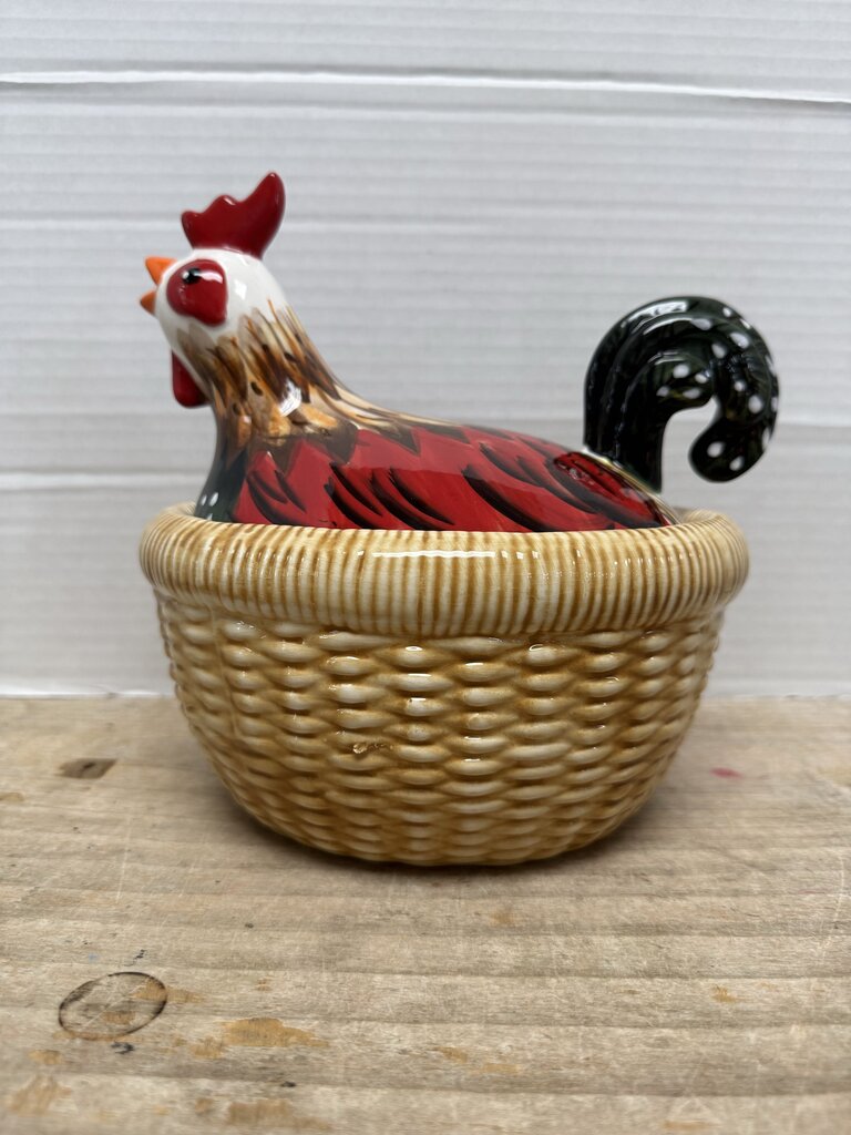 HEN ON NEST CERAMIC DISH