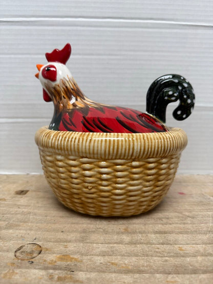 HEN ON NEST CERAMIC DISH