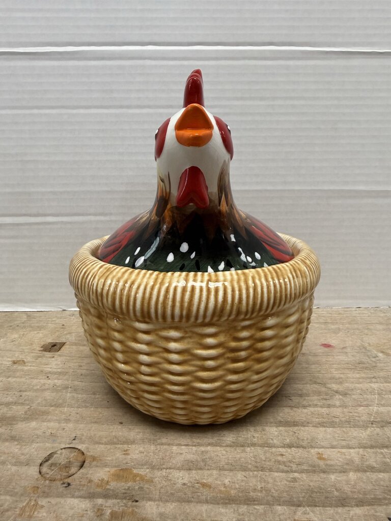 HEN ON NEST CERAMIC DISH