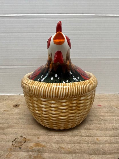 HEN ON NEST CERAMIC DISH