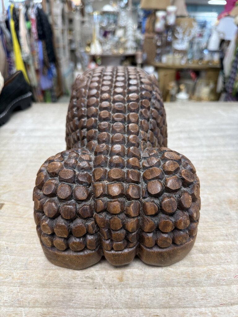 WOODEN CARVED FROG