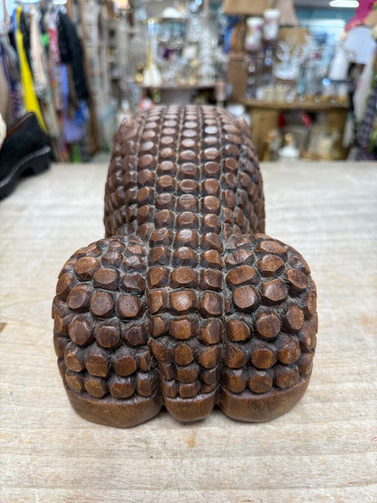 WOODEN CARVED FROG