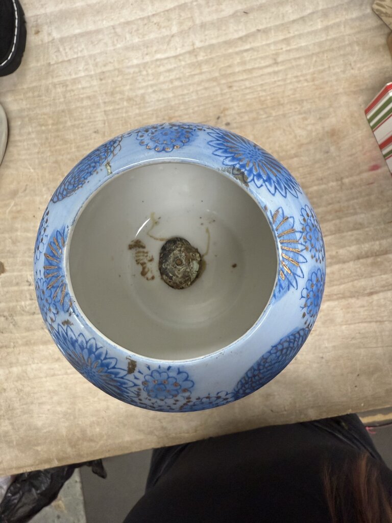 VICTORIAN CHERUB WITH GLASS GLOBE