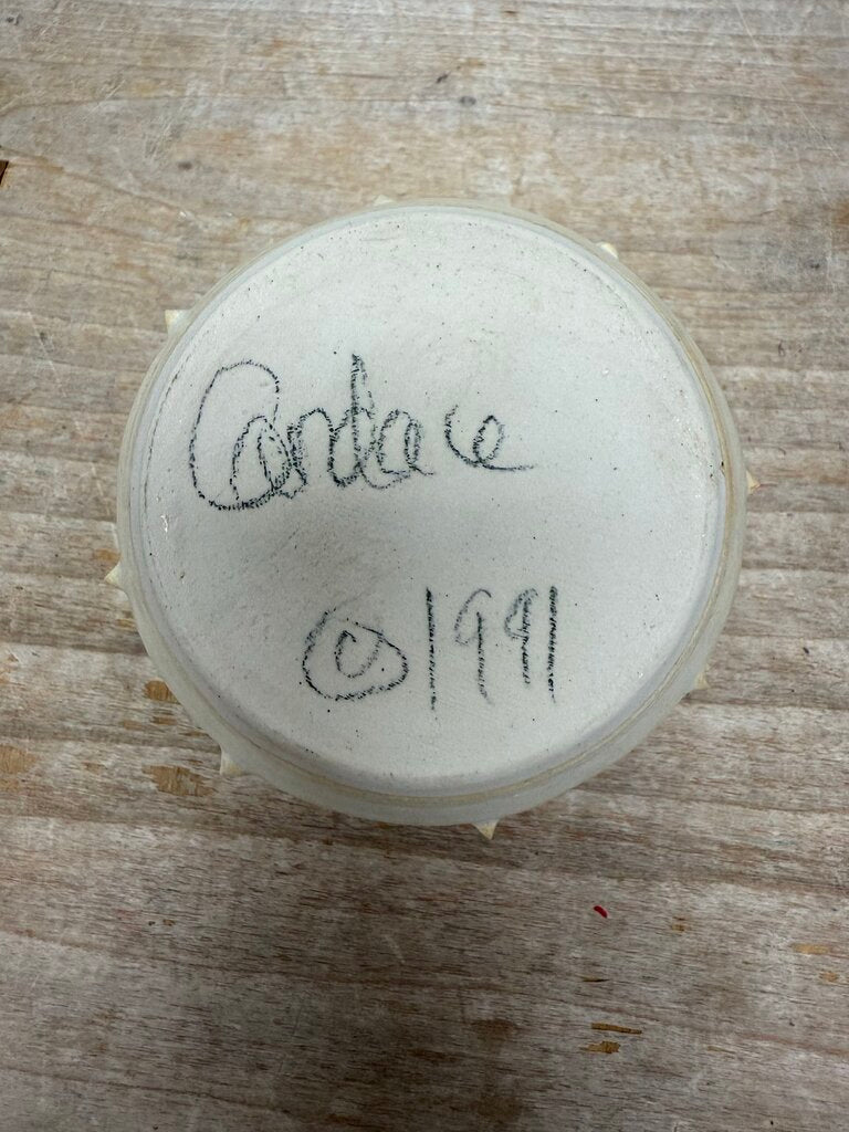 SIGNED CERAMIC HANDMADE SEA URCHIN BUD VASE