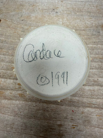 SIGNED CERAMIC HANDMADE SEA URCHIN BUD VASE