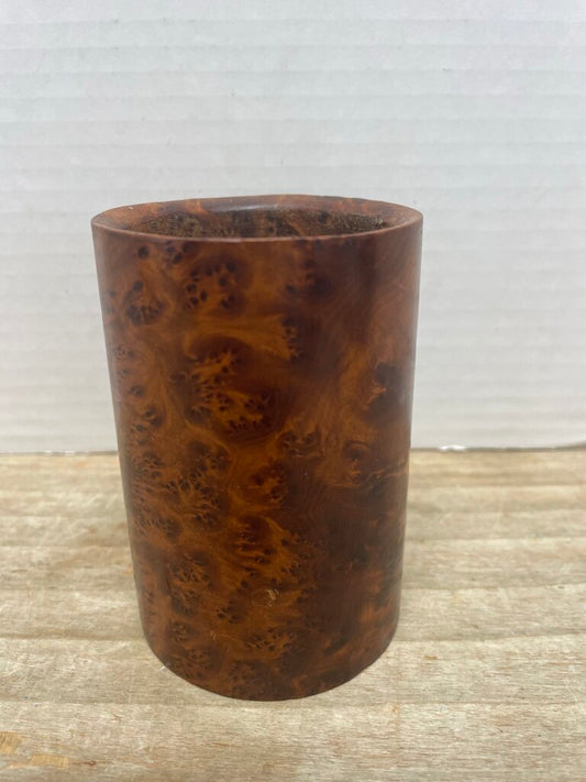 THUYA WOOD PEN HOLDER CUP
