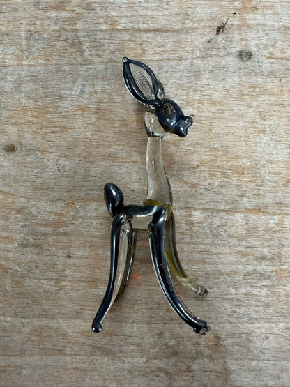 VINTAGE PERUVIAN 925 DEER OVER GLASS