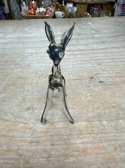 VINTAGE PERUVIAN 925 DEER OVER GLASS