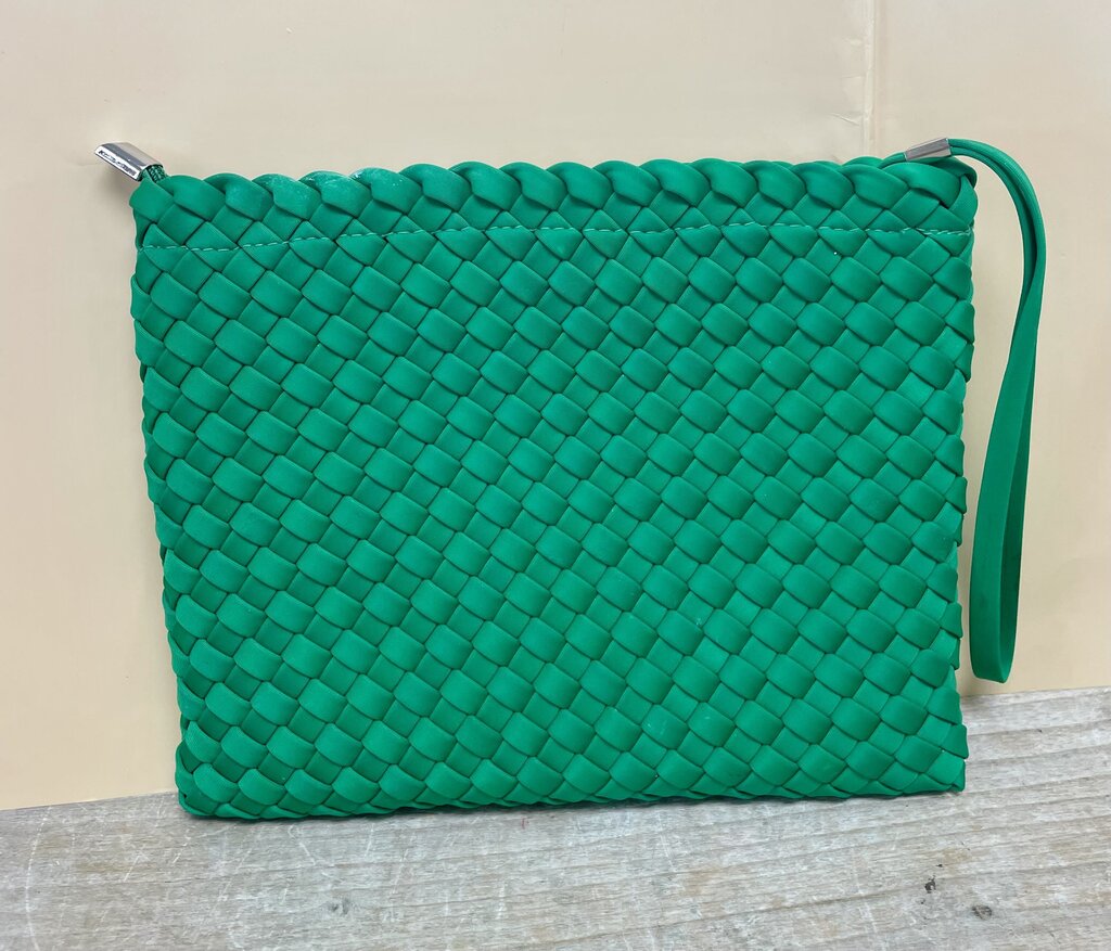 PARKER AND HYDE KELLY GREEN WOVEN TOTE