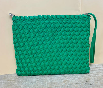 PARKER AND HYDE KELLY GREEN WOVEN TOTE