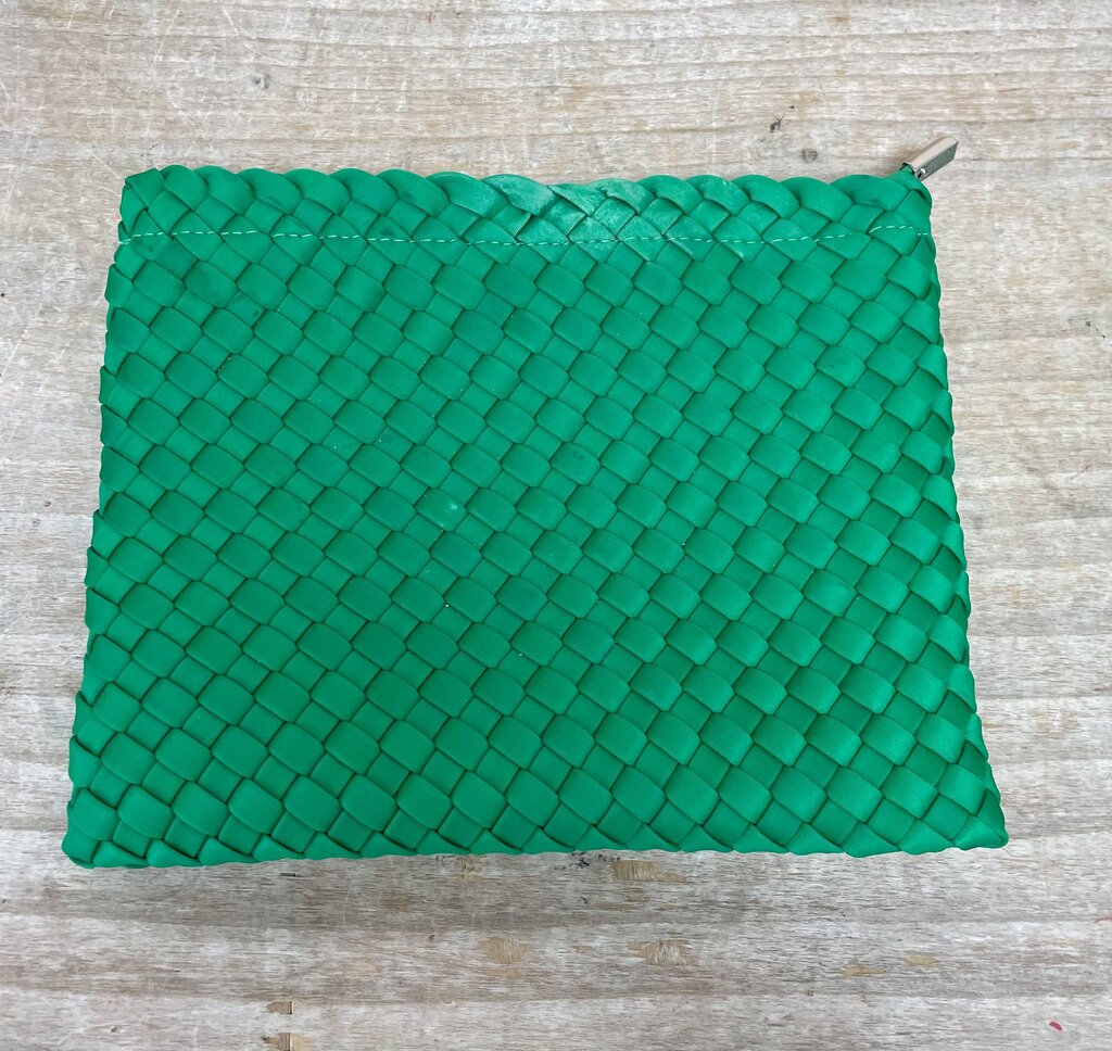 PARKER AND HYDE KELLY GREEN WOVEN TOTE