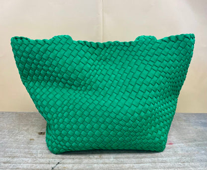 PARKER AND HYDE KELLY GREEN WOVEN TOTE