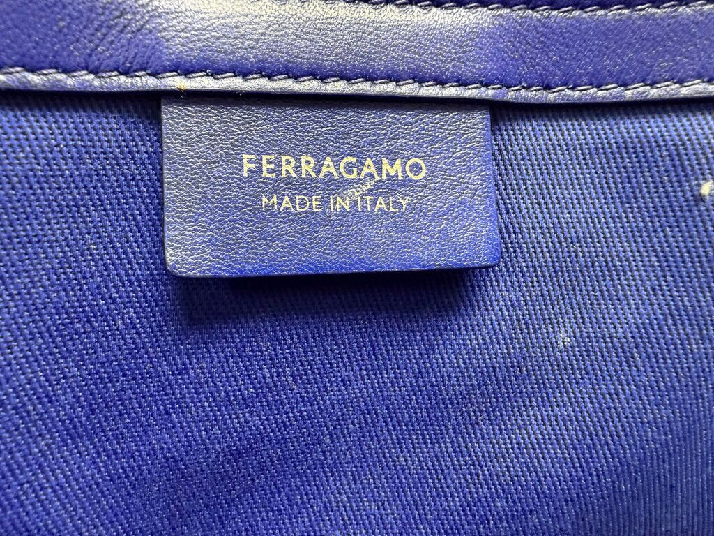 FERRAGAMO BLUE NYLON TOTE