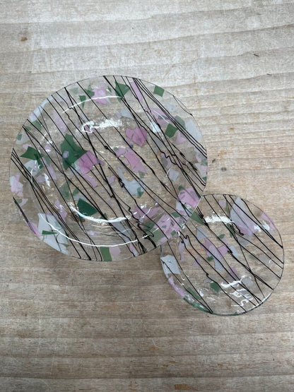 HATHCOAT STUDIOS SET OF 2 FUSED GLASS PLATES