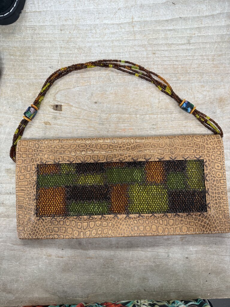 MARIA CONSTANZA BEADED RUNWAY SHOULDER BAG WITH EXTRA STRAP